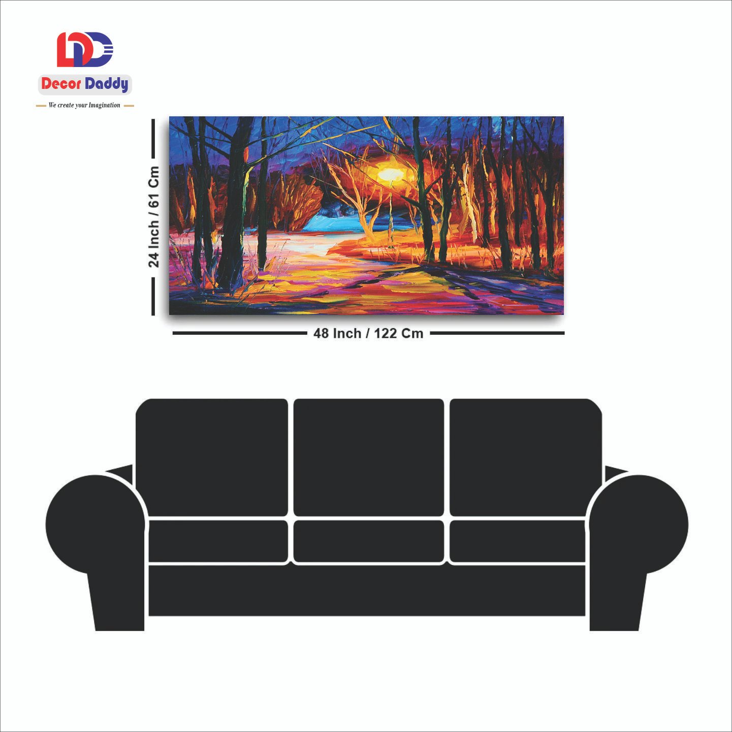 Night View In Forest Canvas Wall Painting  decorative masterpiece for home decor